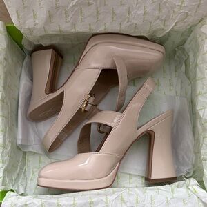 Sam Edelman Jildie Linen Patent Block Heels